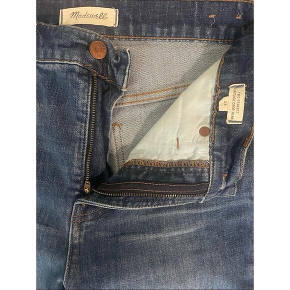 Madewell The Perfect Vintage Crop Jean Women’s Size 25 High Rise DistressedDenim - Picture 3 of 3